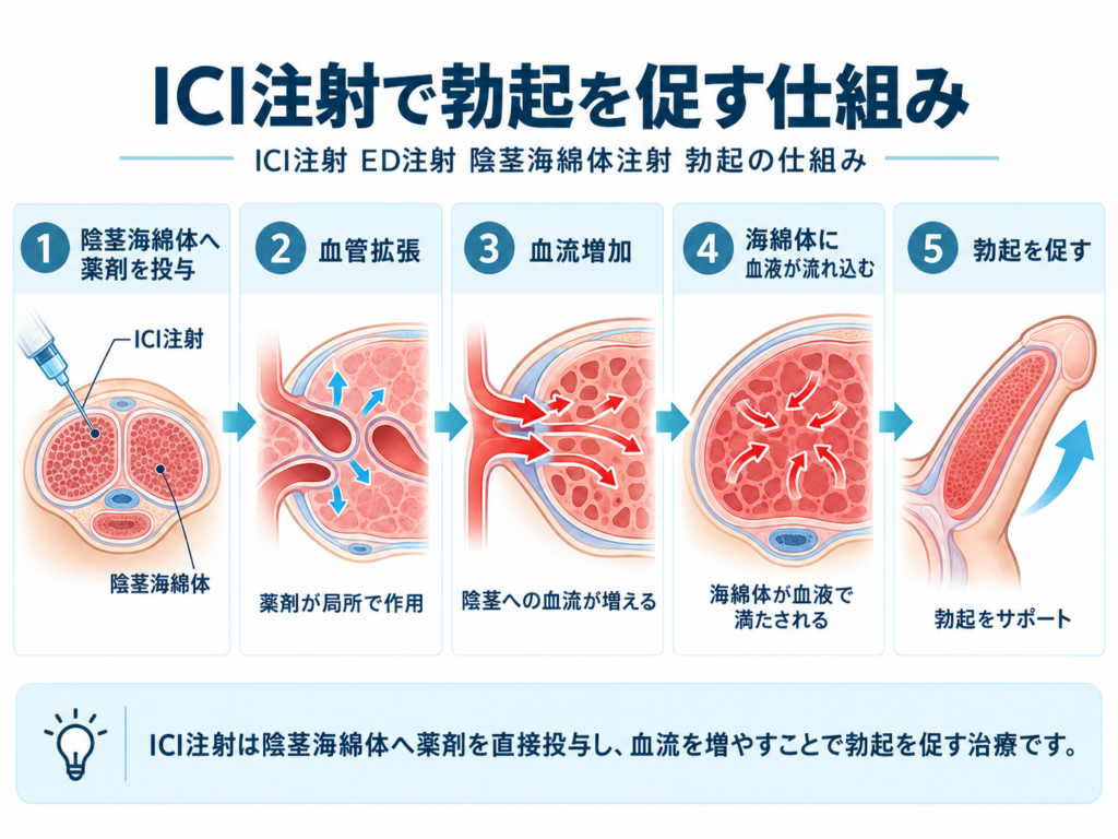 ICI注射 ED注射 陰茎海綿体注射 勃起の仕組み