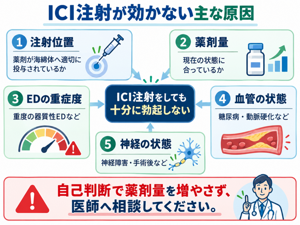 ICI注射 効かない 原因 ED注射 勃起しない