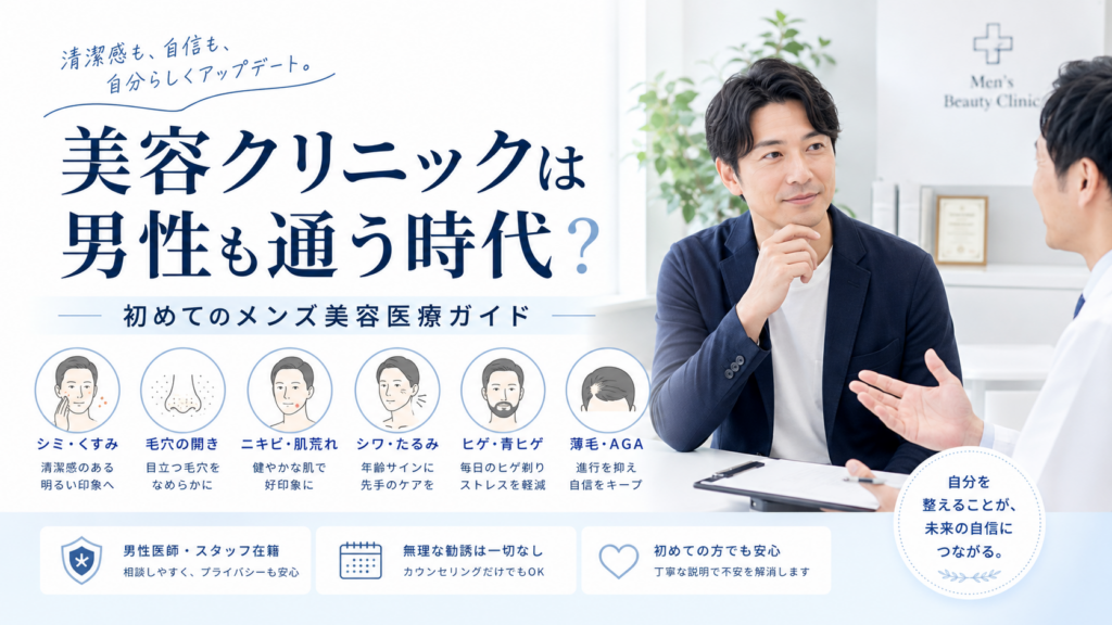 美容クリニックは男性も通う時代?初めてのメンズ美容医療を医師が解説