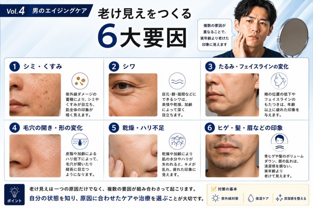 老け見えをつくる6大要因