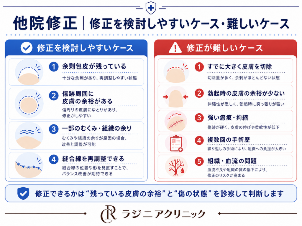 他院修正・修正を検討しやすいケースと難しいケース
