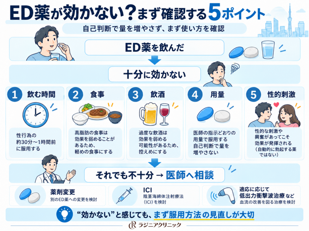 東京でED治療を継続する際の通院の流れ